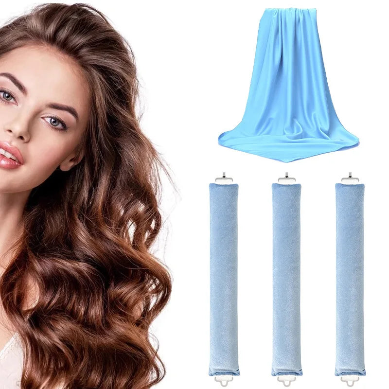 Heatless Hair Curler 27cm Sleep-friendly Heatless Curling Wand 3.5 Diameter Large Wave Curling Wand