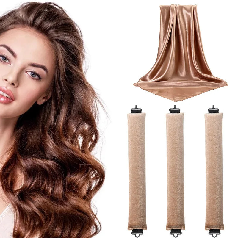 Heatless Hair Curler 27cm Sleep-friendly Heatless Curling Wand 3.5 Diameter Large Wave Curling Wand