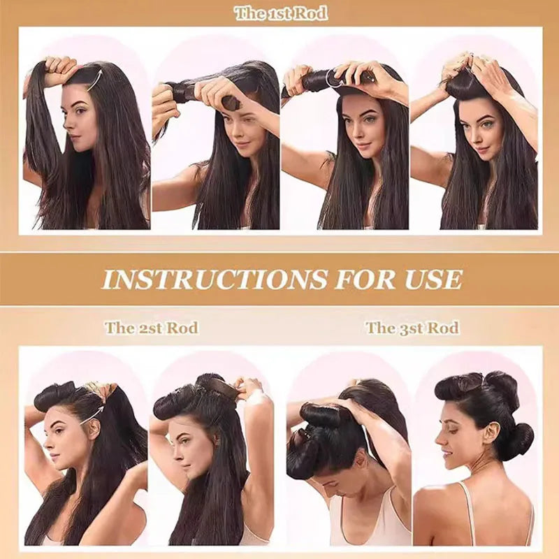 Heatless Hair Curler 27cm Sleep-friendly Heatless Curling Wand 3.5 Diameter Large Wave Curling Wand
