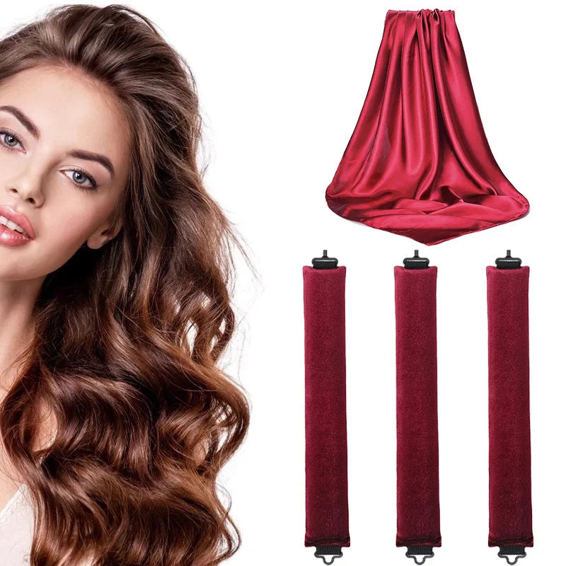 Heatless Hair Curler 27cm Sleep-friendly Heatless Curling Wand 3.5 Diameter Large Wave Curling Wand