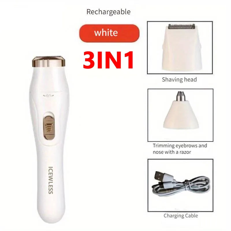 3-in-1 Waterproof Electric Hair Trimmer for Women