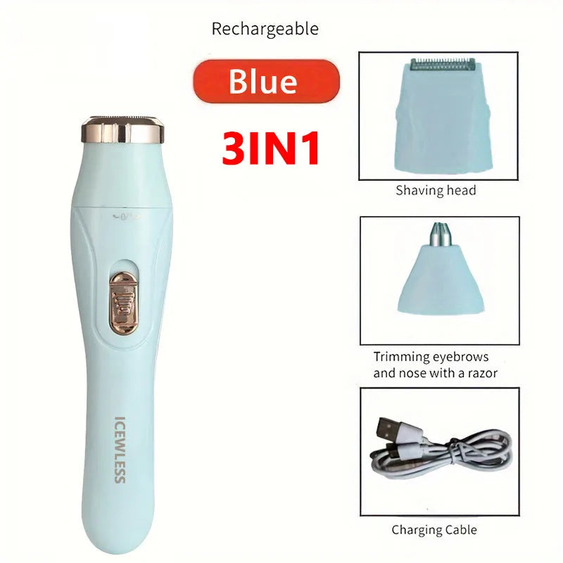 3-in-1 Waterproof Electric Hair Trimmer for Women
