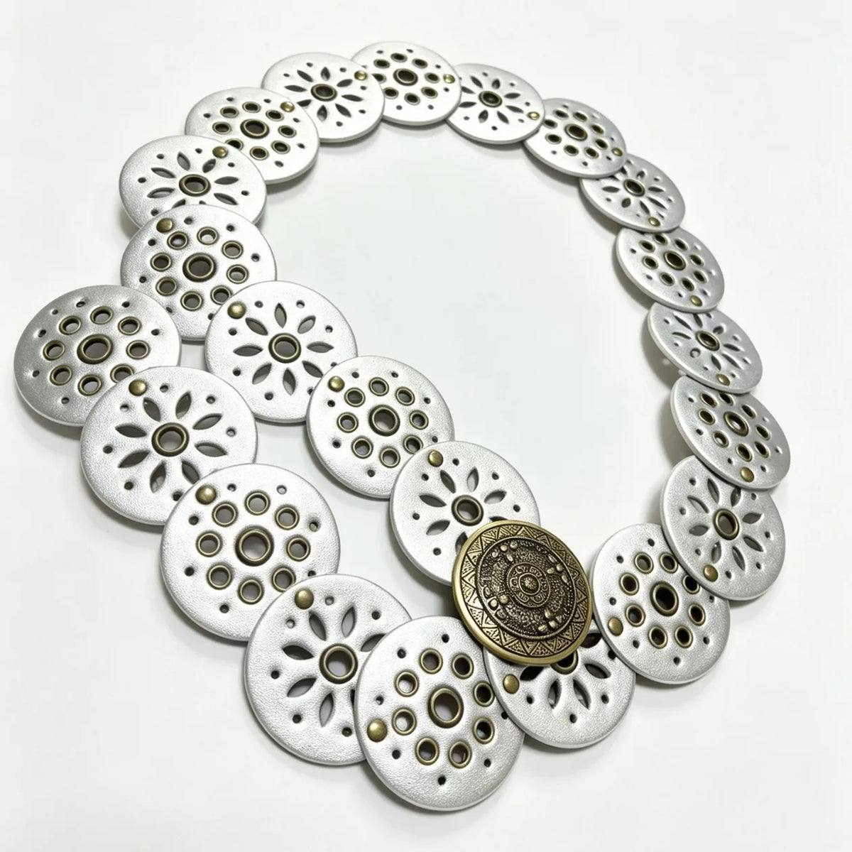Boho Hollow Out Disc Waist Belt for Women, Vintage Metal Buckle Wide Decorative Belt, Fashion Waistband for Jeans Dresses