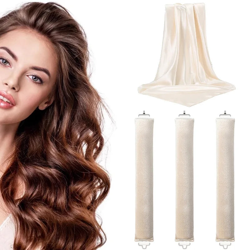 Heatless Hair Curler 27cm Sleep-friendly Heatless Curling Wand 3.5 Diameter Large Wave Curling Wand